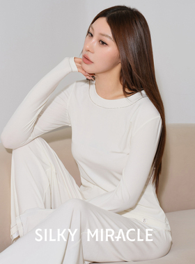 SILKY MIRACLE莫代尔针织桑蚕丝睡衣NUDE水晶柔软舒适秋冬家居服