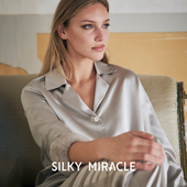 法式 SILKY MIRACLE真丝兔毛睡衣RENAISSANCE家居服套装 奢华可外穿