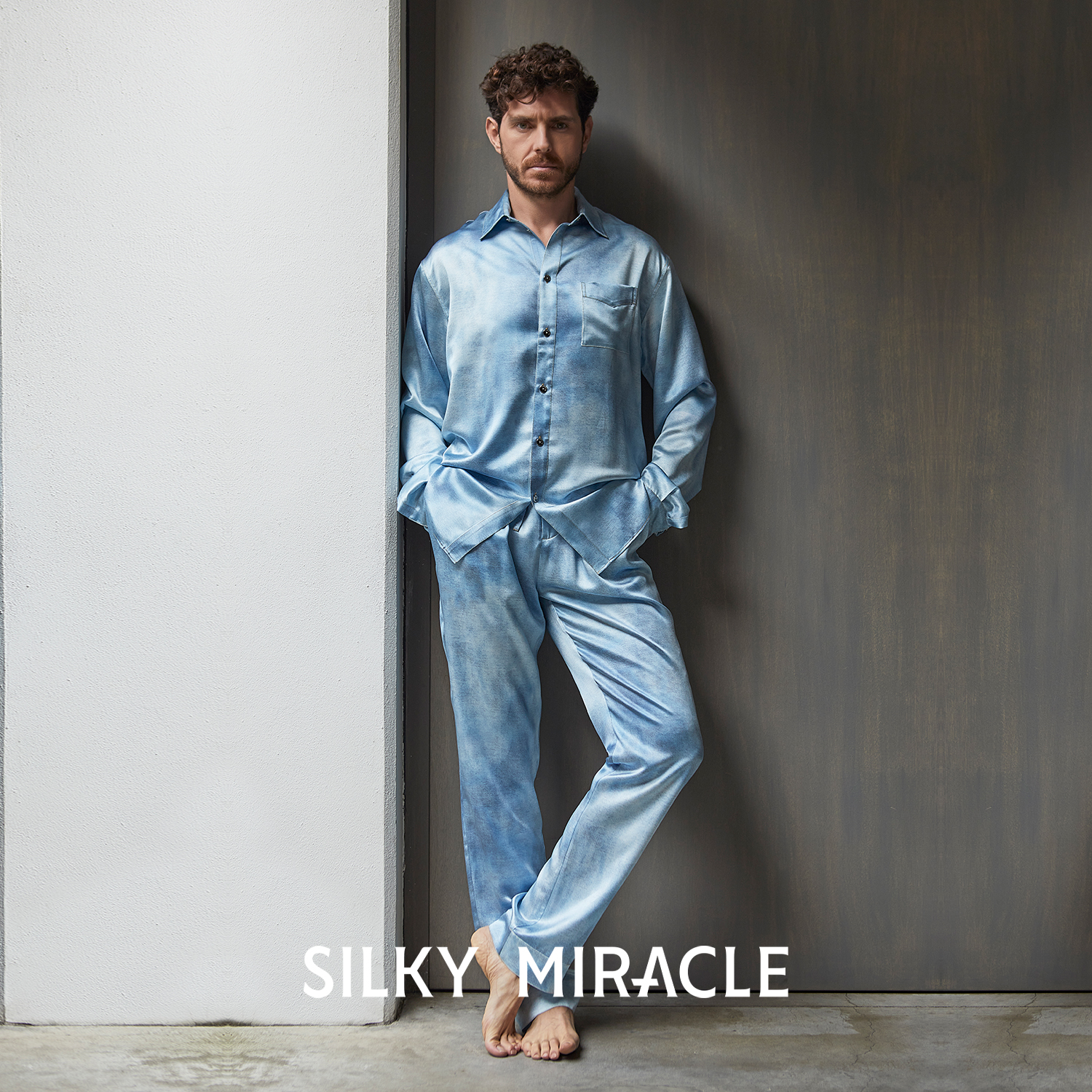 SILKYMIRACLE男士真丝睡衣情侣