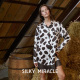 SILKY MIRACLE真丝衬衫 Cowboy奶牛纹流苏桑蚕丝家居服时髦可外穿