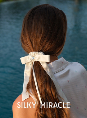 SILKY MIRACLE真丝发圈Purity法式玫瑰蝴蝶结Ribbon桑蚕丝头花
