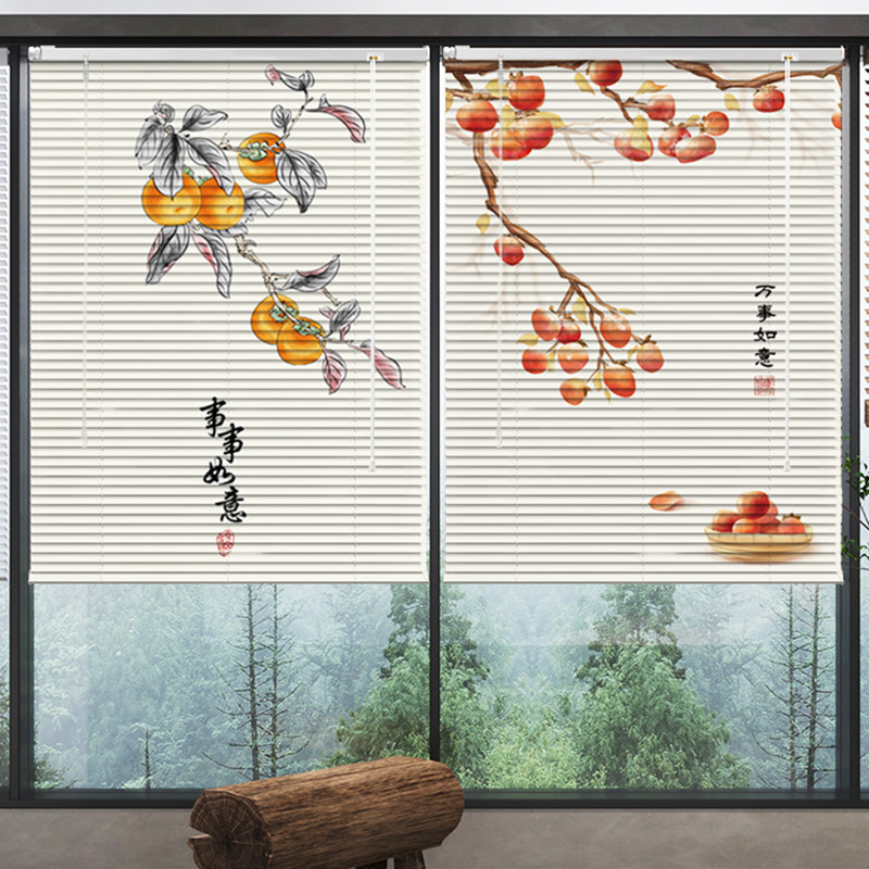 免打孔百叶窗帘卷拉式遮光中式卫生间客厅厨房阳光房遮阳帘卷帘