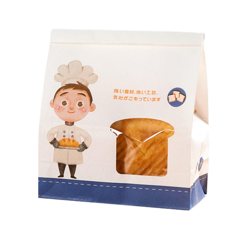 铁丝卷边覆膜面包袋手绘图牛皮