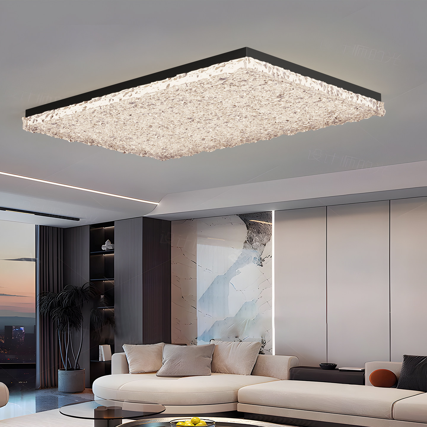 意式极简客厅主灯现代简约长方形高级感冰川树脂大厅护眼吸顶灯具,家装灯饰光源,护眼吸顶灯,淘宝优惠券,粉丝福利购,淘宝优惠卷