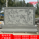 石雕青石影壁墙花岗岩福字壁画屏风照壁别墅庭院松鹤逐鹿浮雕雕刻