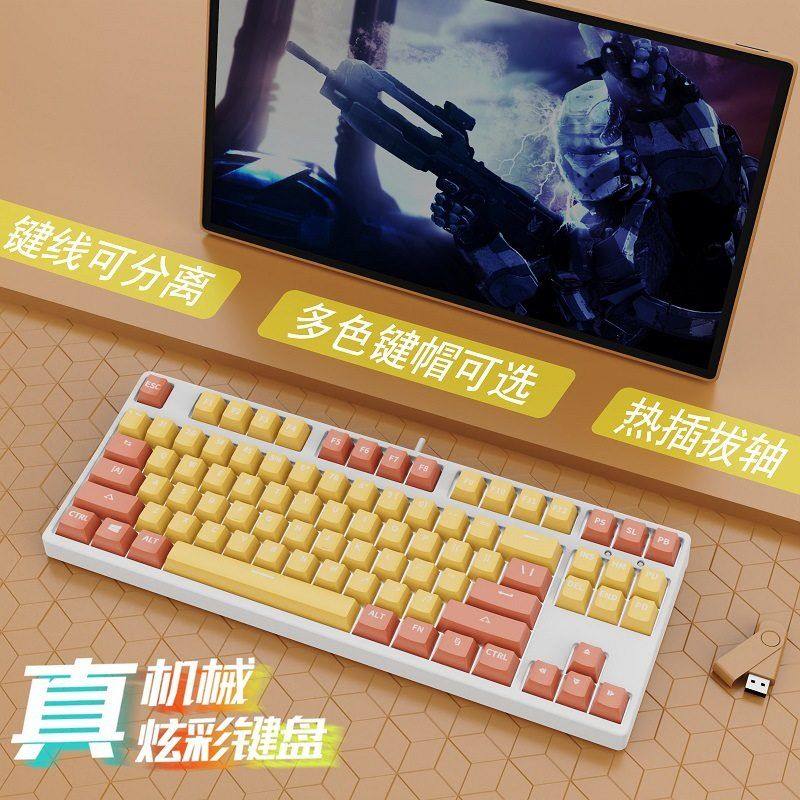 热插拔ard游戏有线女生键盘客制