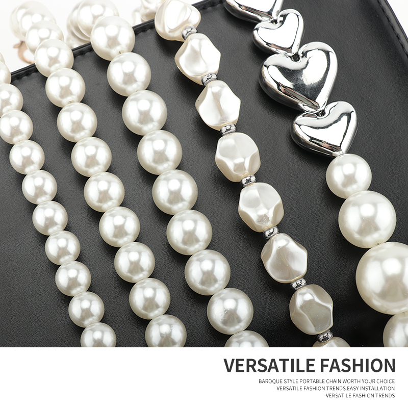 珍珠链条手工包编织包斜挎包搭配珍珠包带手提包配件单肩包链DIY