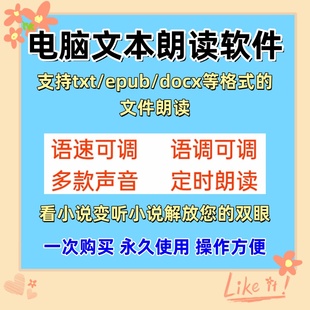 电脑文本朗读软件支持多种文件格式听小说可朗读阅读工具多种音色
