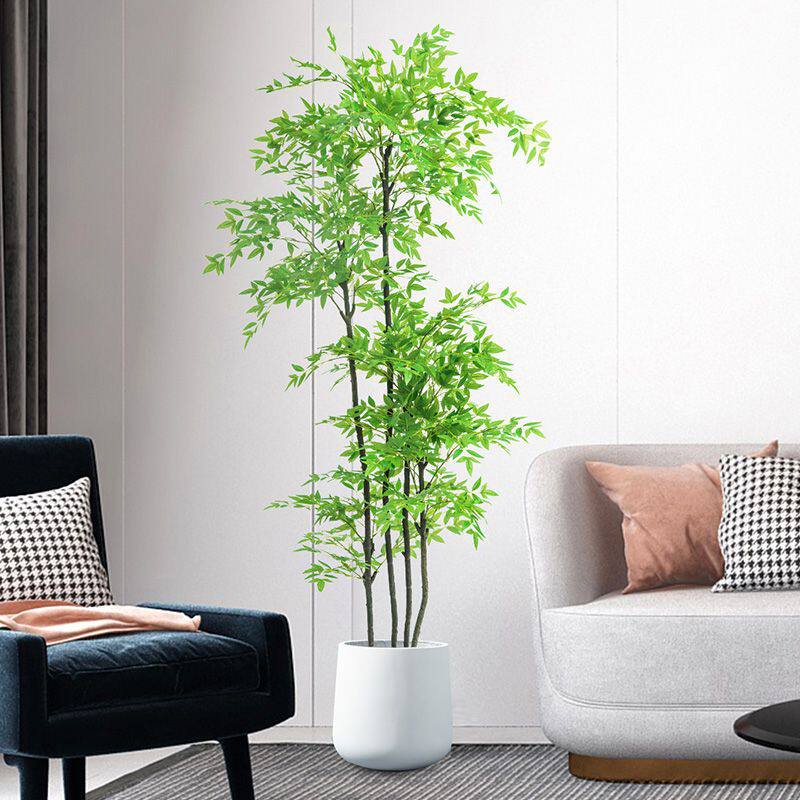 仿绿植假植物南天竹新款盆栽办公室客厅室内摆放网红植物假树