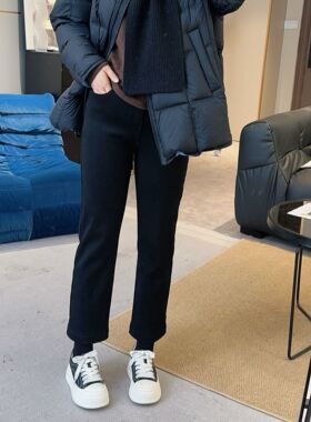 【黑色烟管】冬季加绒加厚小个子显瘦牛仔烟管裤百搭时尚 N937