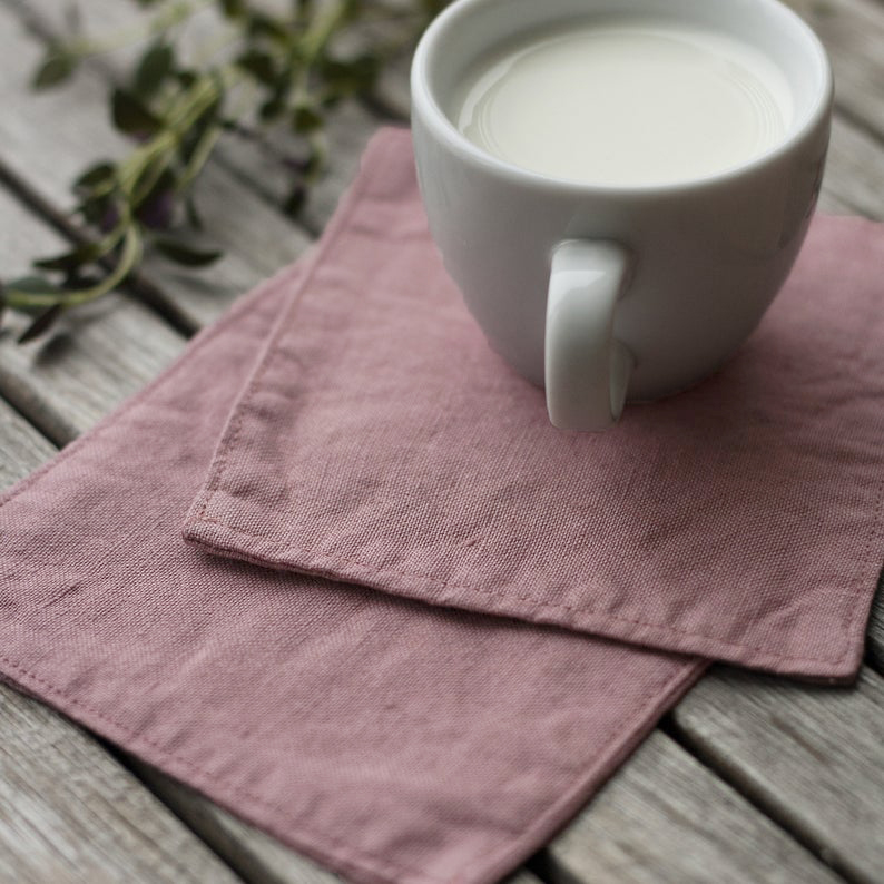 亚麻布茶杯垫隔热垫吸水布艺茶壶