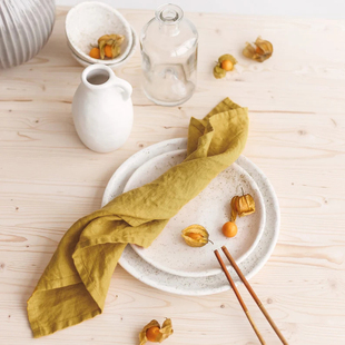 出口剩余纯亚麻餐巾ins风餐布牛排西餐垫美食拍摄背景布纯色 特价