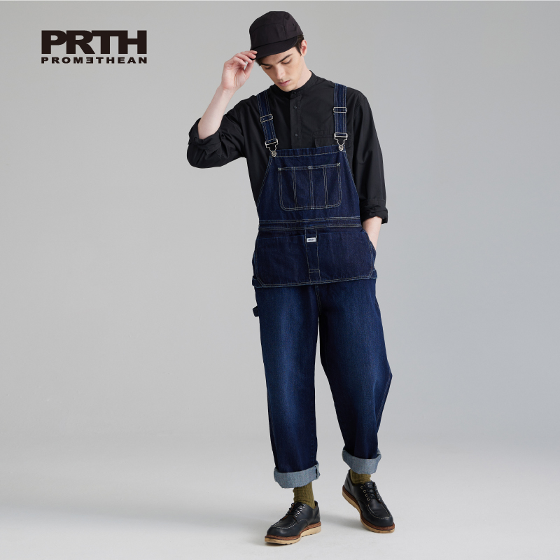 prth日系网红宽松休闲背带裤