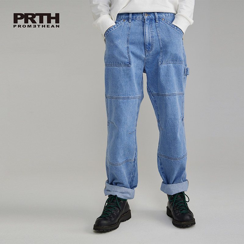prth长裤工装直筒牛仔裤
