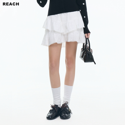 REACH原创简约不规则裙摆交叠篷篷蛋糕裙女春夏显瘦百搭半身短裙