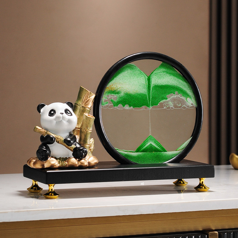 熊猫流沙画摆件节节高升招财进宝办公室高档客厅乔迁文创开业礼物,家居饰品,装饰摆件,淘宝优惠券,粉丝福利购,淘宝优惠卷