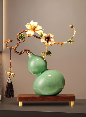 新中式葫芦摆件招财入户高级感客厅家居装饰品珐琅彩乔迁之喜礼物