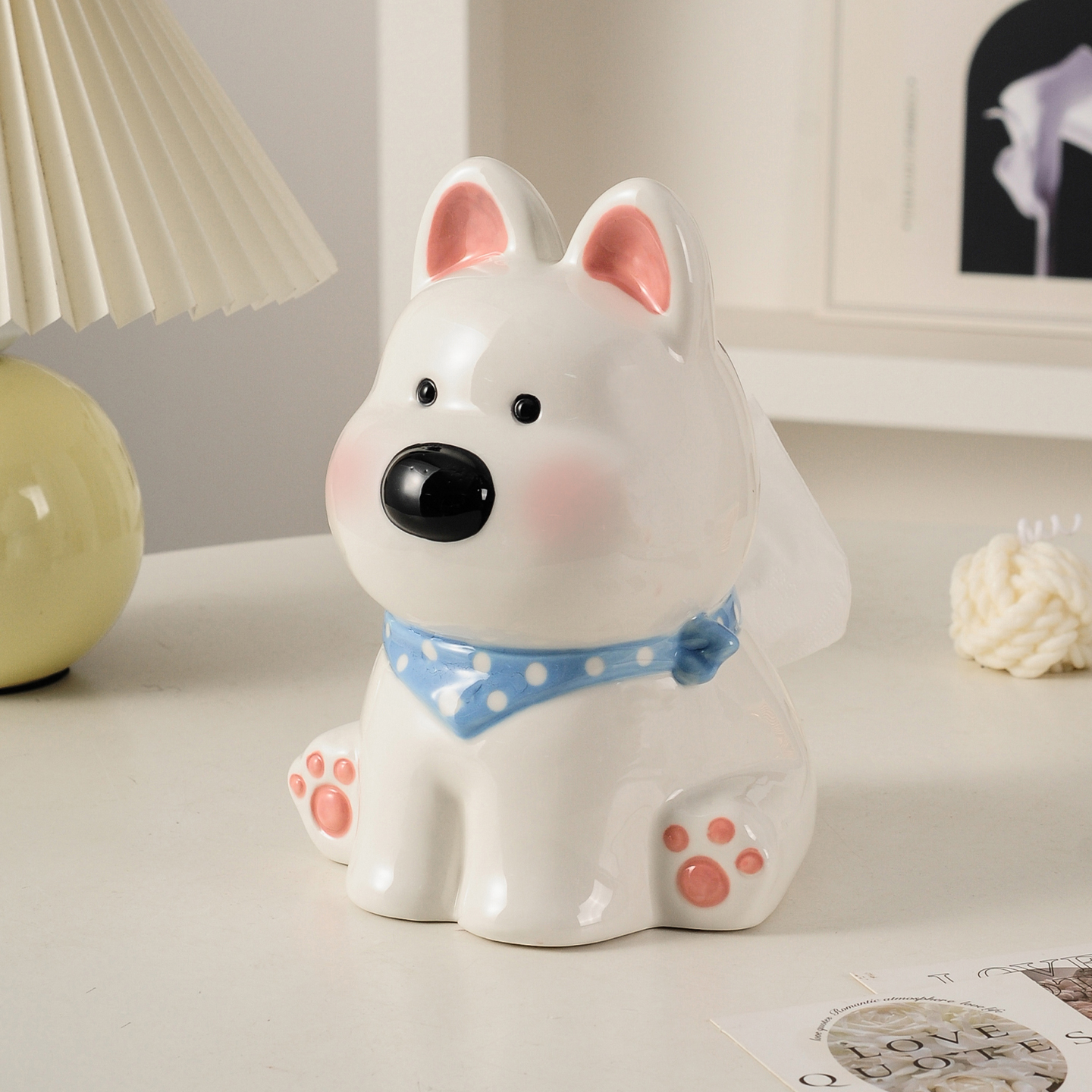 西高地纸巾盒抽纸盒家用客厅茶几纸巾高级感2025新款餐巾纸盒陶瓷