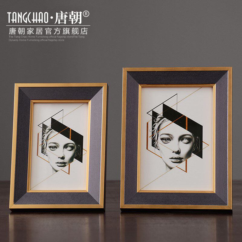唐朝家居 美式欧式灰金相框摆台 实木6寸7寸10寸创意装饰品大摆件|msdalam kategori Aksesori rumah, photo Frame/Frame - dari Buy2taobao.com untuk memberikan perkhidmatan ejen Taobao profesional membeli