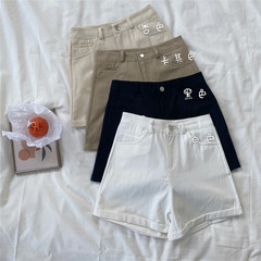 Real price real shot loose wide leg pants high waist casual pants show thin curled shorts for women