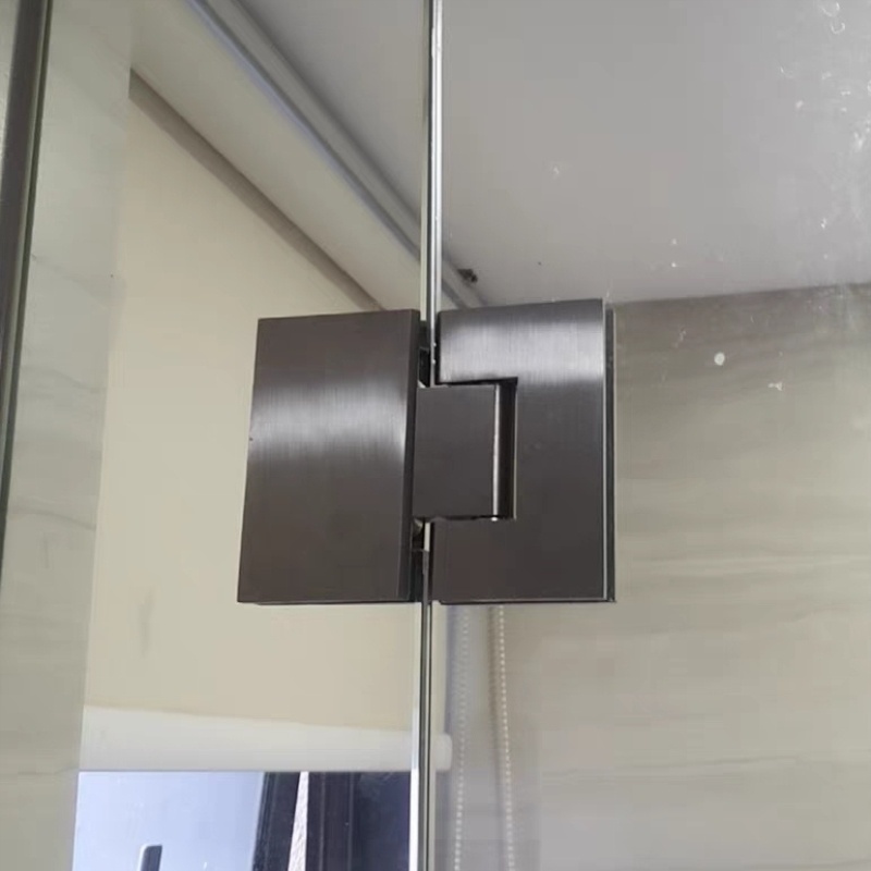 淋浴房90度平开双向铰链浴室夹固定夹无框合页304不锈钢180度