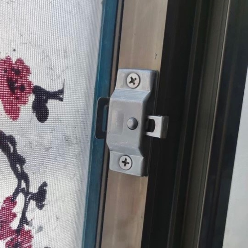 搭扣锁门窗趟门玻璃锁铝合金无框平开飞机锁配件阳台304不锈钢