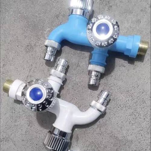 耐高温单冷龙头家用四分防溅厨房耐冻一拖二水龙头双控洗衣机塑料