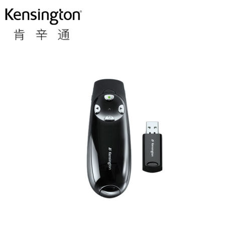 肯辛通无线翻页笔激光笔绿色激光Presenter远程演示器黑色K72353