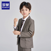 男童主持人礼服男孩钢琴演出服2025新款 罗蒙儿童西装 套装 西服英伦