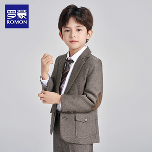 罗蒙儿童西装套装男童主持人礼服男孩钢琴演出服2025新款西服英伦