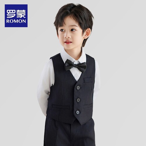 罗蒙新款儿童花童礼服套装儿童小西装小童周岁生日节日钢琴演出服