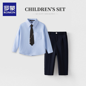 六一演出服男孩英伦风衬衫 男童主持人小礼服夏季 套装 罗蒙儿童西装