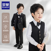 罗蒙男童礼服英伦风儿童小西装 主持人钢琴演出服 男孩婚礼花童套装