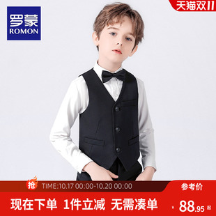 罗蒙儿童西装套装男童英伦风钢琴演出服小主持人礼服花童婚礼西服