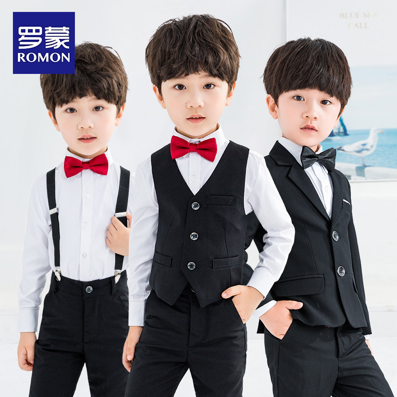 罗蒙儿童礼服马甲套装主持人英伦
