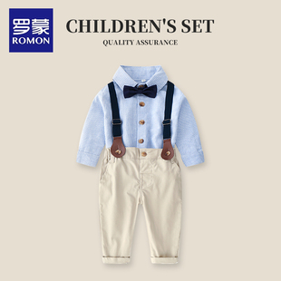 男孩花童宝宝西服 罗蒙男童周岁礼服主持人钢琴演出服儿童西装 套装