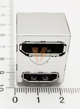 foxconn富士康 双层HDMI+DP母座高清连接器3VD11203-HHJ0-4H