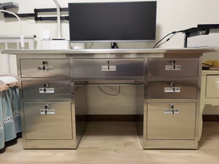 定制304不锈钢员工宿舍电脑桌七抽办公桌加厚实验室操作台写字台