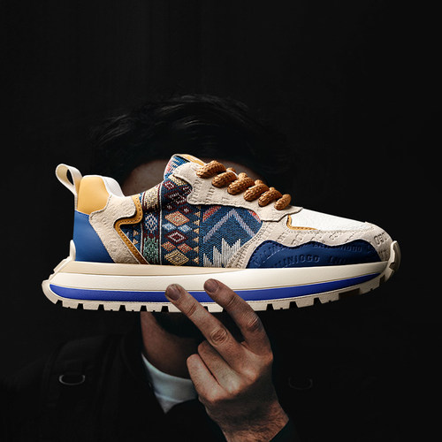 原创设计民族风阿甘运动慢跑鞋