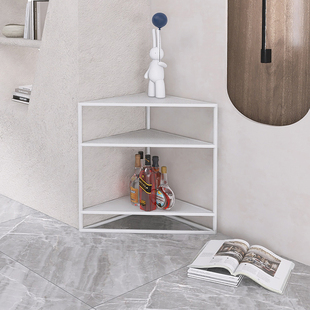 轻奢风三角形置物架客厅卧室墙角柜铁艺多层收纳架书房角落储物架