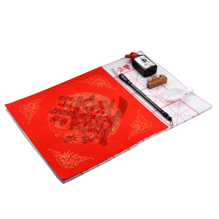 福字描红混合装临摹万年红宣纸混搭斗方龙凤招财进宝加厚洒金 基础手写书法红纸颜楷欧体隶书曹全碑日进斗金