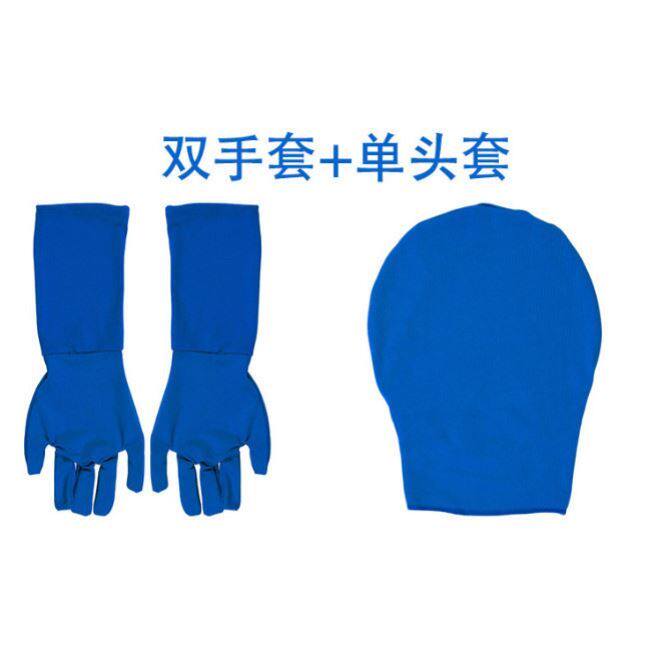 电影拍摄隐身绿手套绿头套全身服扣像绿幕衣服背景抠像绿色全身衣