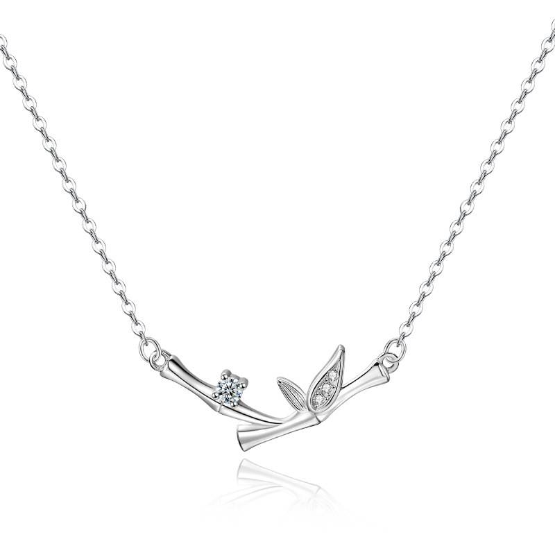 S999纯银「竹」够项链夏季新款小众轻奢新款锁骨链