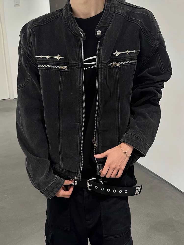 美式复古短款高级感上衣无领宽松