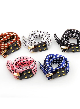 琦诺新款 系绑包包手臂脖子丝巾扣 圆点多色丝巾扣手环 厂家直销