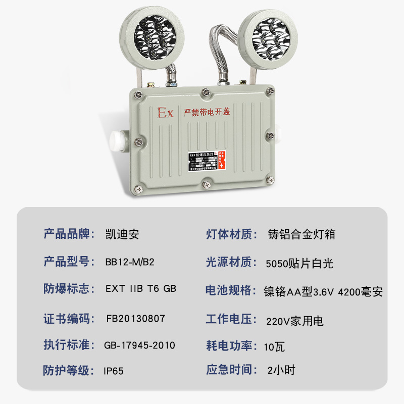 防爆应急灯LED照明灯消防应急充电超亮商用工厂IP6防爆双头应急灯