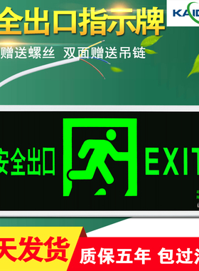 安全出口指示牌插电蓄电池C逃生通道led新国标消防应急疏散标志灯