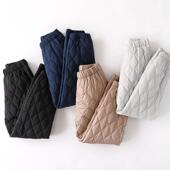 Padd High Winter Women Cotton Warm Down Quilted Waist Pants