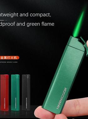 Ultra-thin green flame straight-through lighter cigar lighte