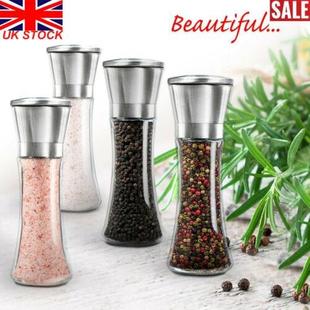 Salt and Pepper Grinder Set Ceramic Mills Stainless Steel Sh
